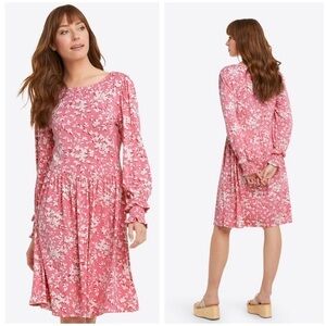 Draper James Boatneck Kitty Dress in Pink Shadow Floral XS